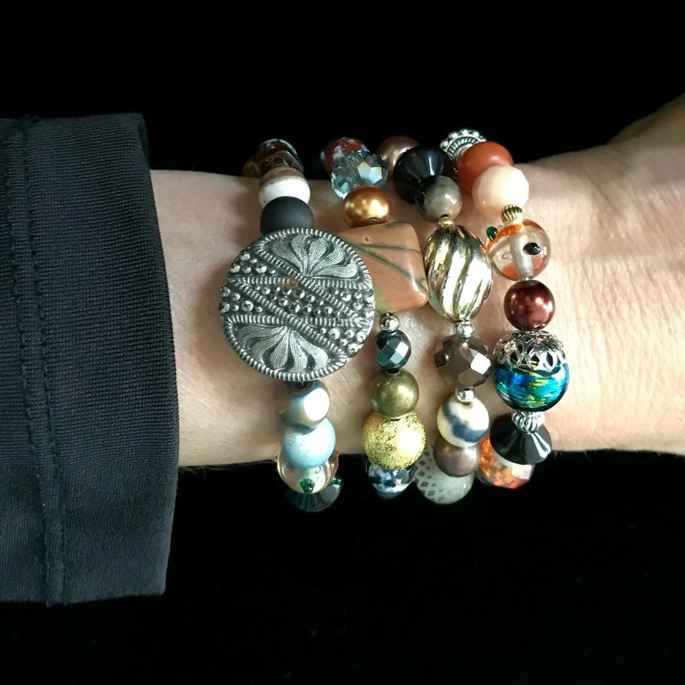Handmade Bracelet with Vintage and Modern Elements (NB62-1H) New Without Tags - Picture 7 of 9